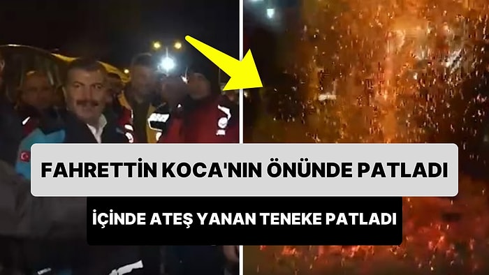 Sağlık Bakanı Koca, Tenekede Yanan Ateş ile Isınan Sağlık Personelini Ziyaret Ettiği Sırada Teneke Patladı