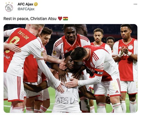 Ajax takımı sosyal medya hesabından Christian Atsu'yu andı