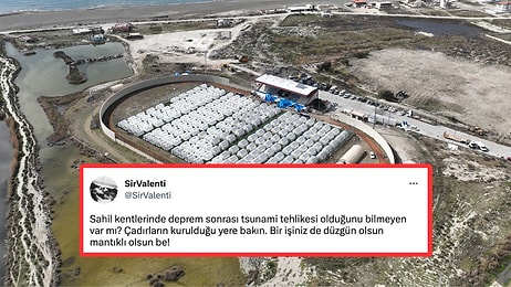 Hatay'daki Depremin Ardından Tsunami Uyarısı Yapan AFAD'ın Sahile Kurduğu Çadır Kent Tepki Çekti