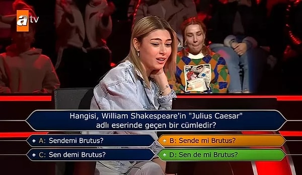 "Sen de mi Brutus?" repliği sorusu ile sosyal medyada gündem yaratan genç yarışmacı sempatik tavırlarıyla da hafızalara kazınmıştı.