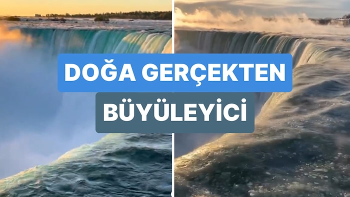 Niagara Şelalesi'nin İki Farklı Mevsimde Aynı Noktadan Çekilmiş Büyüleyici Görüntüsü