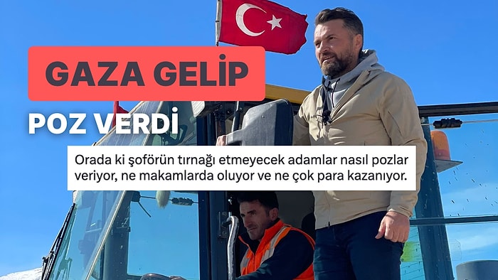 Abdurrahman Uzun'un Afet Bölgesinde İş Makinesi Üstünde Verdiği Poza Tepki Yağdı