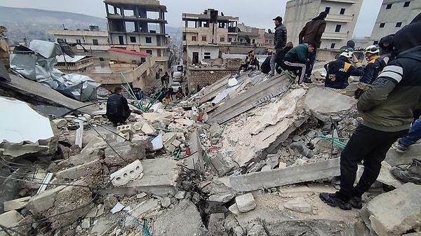 Kahramanmaraş merkezli 7,7 ve 7,6 büyüklüğündeki depremler Suriye'de de büyük yıkıma ve binlerce can kaybına neden oldu.