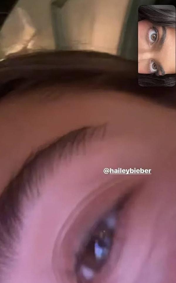 Selena'nın Bella hakkında yaptığı olay paylaşımın ardından, Justin Bieber'ın eşi Hailey Bieber, Kylie Jenner ile yaptığı görüntülü konuşmada kaşlarını yakın kadraja alarak çektiği fotoğrafı sosyal medya hesabından paylaştı!
