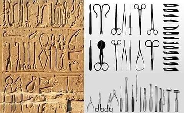 5. Antik Mısır'da kullanılan aletler şu an günümüz tıpında da kullanılıyor.