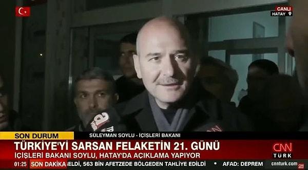 İçişleri Bakanı Süleyman Soylu da taraftarları "Mesaimizi bölmek isterlerse rahat böleriz, hodri meydan" ifadelerini kullanarak tehdit etti.