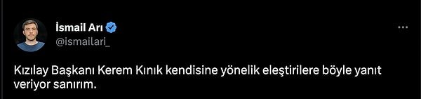 Kerem Kınık'ın bu paylaşımına sosyal medyadan da tepkiler gecikmedi 👇