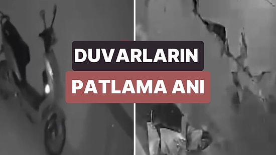 Deprem Sırasında Bina Duvarlarının Patlayıp Yarıldığı Bu Görüntüler Dehşetin Boyutunu Gözler Önüne Seriyor
