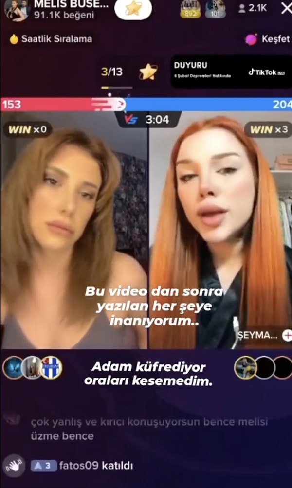 Fakat ortaya çıkan video deyim yerindeyse kanımızı dondurdu! Melis'in TikTok'ta bir başka fenomen ile açtığı yayın, sosyal medyada gündem oldu.