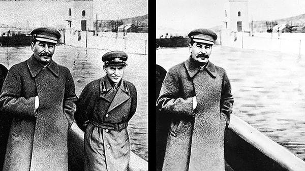 6. Stalin fotoğraflarına fotoşop yapıyordu.