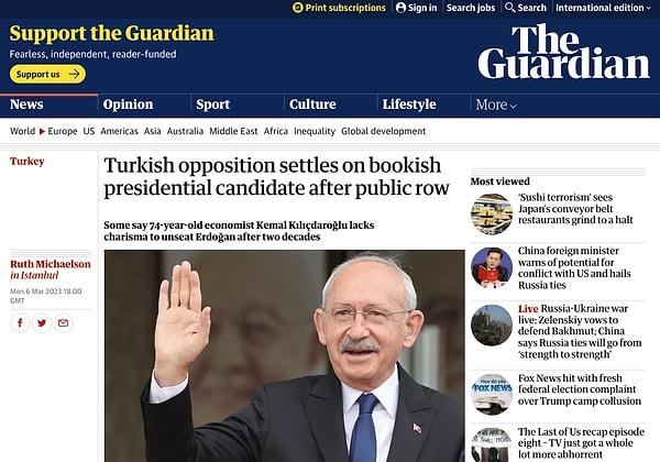 The Guardian - "Türk muhalefeti, tartışmaların ardından kitap kurdu bir Cumhurbaşkanı adayına karar verdi"