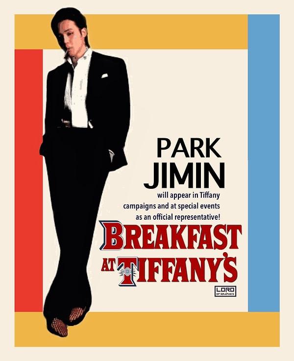 Twitter'da Jimin'in hayranları meşhur "Breakfast at Tiffany's" posterini de yeniden canlandırdı.
