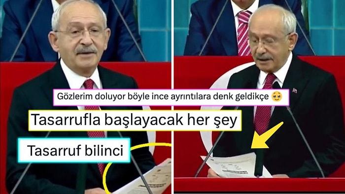Kemal Kılıçdaroğlu'nun Konuşmasını Kullanılmış Bir Kağıdın Arka Yüzüne Yazması Gündem Oldu