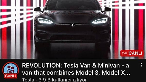 300 bini aşkın aboneye sahip olan kanalda, Elon Musk’ın, Tesla’nın yeni aracının tanıtımını yaptığı canlı yayın açılması ise sosyal medyada gündem yarattı.