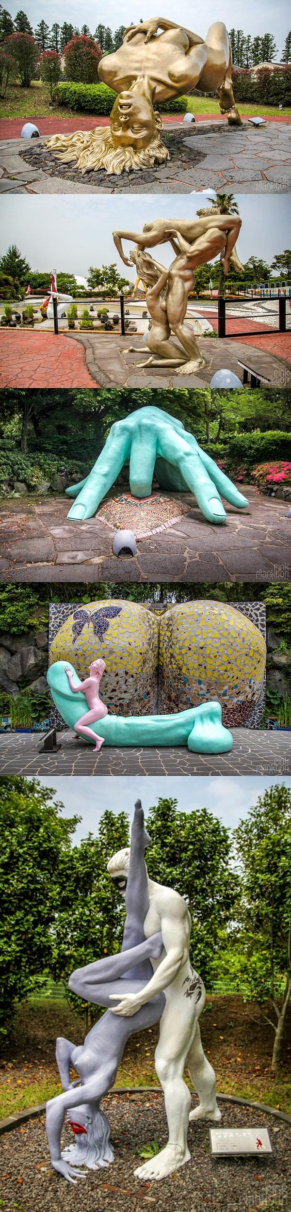 14. Jeju Adası'nda bulunan, seks ve seks kültürü merkezli bir tema parkı olan Love Land'den bazı heykeller 😳