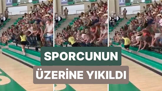 Bir Voleybol Maçı Sırasında Voleybolcu Seyircilerle Sevincini Paylaşmak İsterken Tribün Yıkıldı