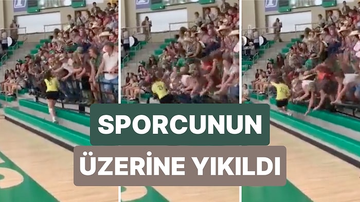 Bir Voleybol Maçı Sırasında Voleybolcu Seyircilerle Sevincini Paylaşmak İsterken Tribün Yıkıldı
