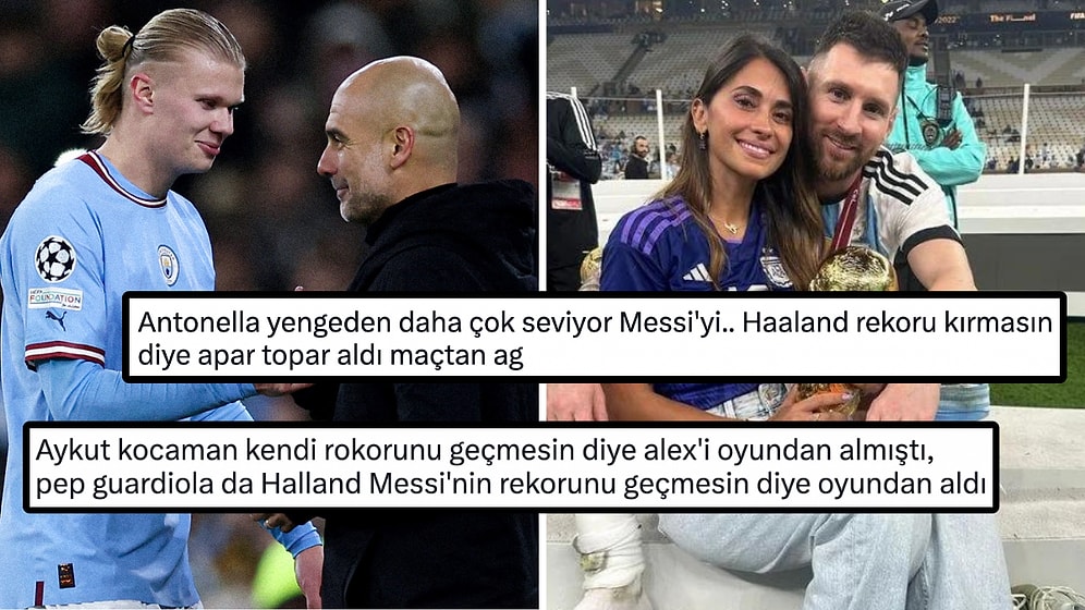 Çok mu Seviyorsun Messi'yi? Haaland Rekoru Kırmasın Diye Oyundan Alan Guardiola Tepkilerin Odağında