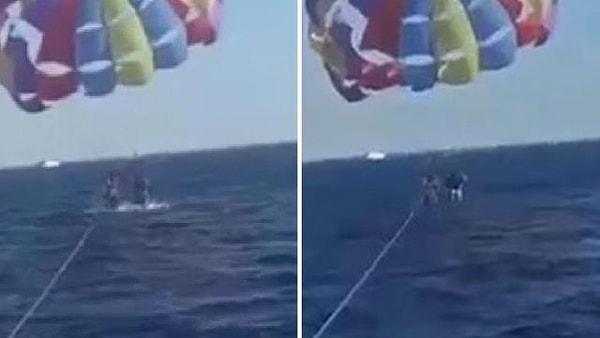Kızıl Deniz üzerinde deniz paraşütü yapan şahsın başına korkunç bir kaza meydana geldi. Alçak uçuş yapan paraşütçünün bacağını köpek balığı kaptı.