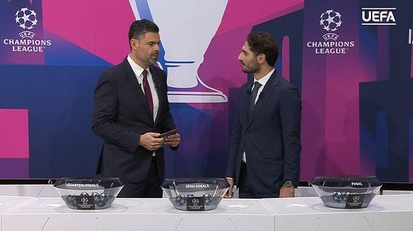 2023 UEFA Şampiyonlar Ligi Elçisi Hamit Altıntop kura için sahnede hazır bulundu.