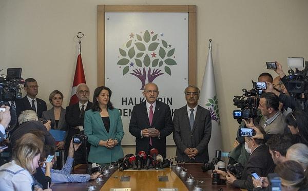 Görüşme sonrası Kılıçdaroğlu ile HDP Eş Genel Başkanları Pervin Buldan ile Mithat Sancar, ortak basın açıklaması yaptı.