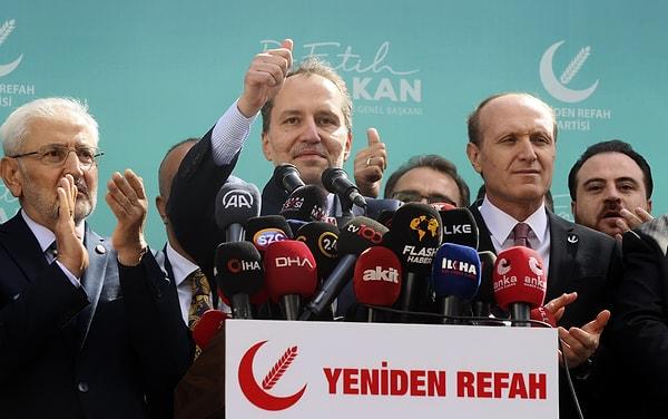 Yeniden Refah Partisi'nin Cumhur İttifakı'na katılıp katılmayacağı tartışmalarına son noktayı genel başkan Fatih Erbakan koydu. Erbakan, "14 Mayıs seçimlerine hiçbir ittifaka dahil olmadan yolumuza devam edeceğiz" dedi.