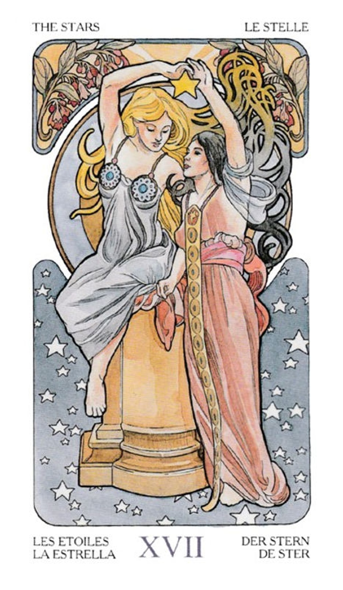 Звезда таро описание. 17 Аркан Таро звезда. The Star Tarot галерея. Таро галерея. Art nouveau. Карты Таро галерея - Art nouveau Tarot - lo Scarabeo.