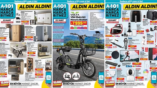 A101'e Elektrikli Motorlu Bisiklet Geliyor! 23 Mart 2023 A101 İnternete Özel Aldın Aldın Kataloğu