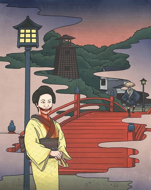 Kuchisake-Onna efsanesinin kökeni tam olarak bilinmemektedir ancak bu konuya ilişkin çeşitli teoriler vardır. Bazı kaynaklar, efsanenin Japonya'nın Edo döneminde (1603-1868) bir samurayın karısına dayandığını öne sürerler.