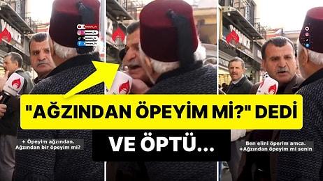 Erdoğan'ı Öven Adamı Gören Yaşlı Adam, 'Ağzından Öpeyim mi Seni?' Deyip Öptü