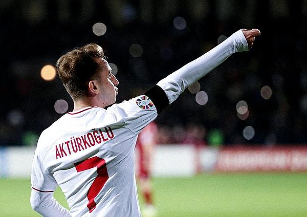 Kerem Aktürkoğlu, A Milli Takım formasıyla ceza sahası dışından ilk golünü Ermenistan'a attı. (OptaCan)