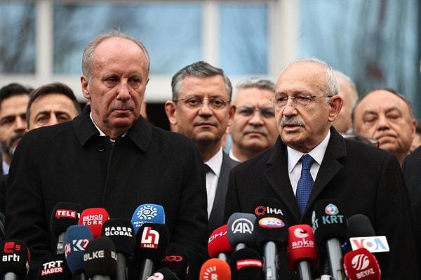Kılıçdaroğlu ve İnce, dün gerçekleşen görüşmenin ardından kameraların karşısına geçmişti.