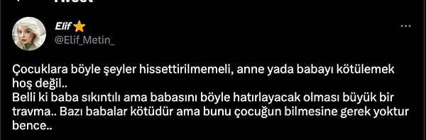 Bazı kullanıcılar ise insanların hayatlarını bilmeden anne ve babayı eleştiri yağmuruna tutmamak gerektiğini söyledi.