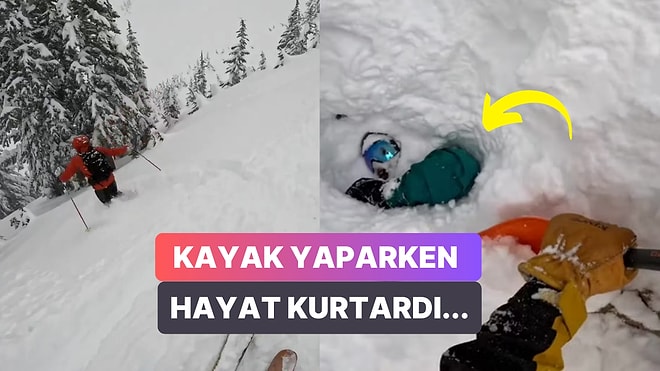 Kayak Yaptığı Sırada Dikkati Sayesinde Kar Yığının Altında Kalmış Birini Fark Edip Hayatını Kurtaran Adam