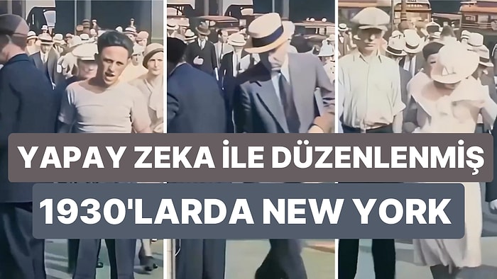 1930'lu Yıllarda New York Sokaklarında Çekilmiş Yapay Zekayla Düzenlenen Video