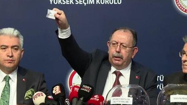 YSK, 14 Mayıs'ta yapılacak olan seçimde kullanılacak oy pusulalarında partilerin yer alacakları sıralamaları açıkladı.