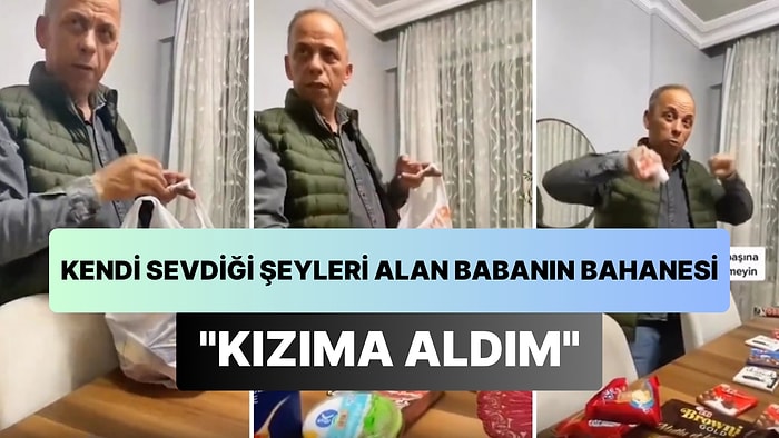 Marketten Kendi Sevdiği Şeyleri Alıp 'Kızıma Aldım' Diyen Alışveriş Bağımlısı Baba Viral Oldu