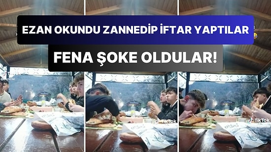 Ezanın Okunduğunu Zannedip İftarı Açan Gençler Yemek Yedikleri Sırada Ezan Okununca Şoke Oldular