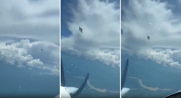 Uçağın yanından geçen cismin ne olduğuna dair bir açıklama yapılmazken UFO iddiası sosyal medyada gündem oldu.