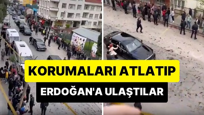 Korumaları Atlatan 2 Kişi Cumhurbaşkanı Erdoğan'ın Aracına Ulaştı: Böyle Uzaklaştırıldılar!