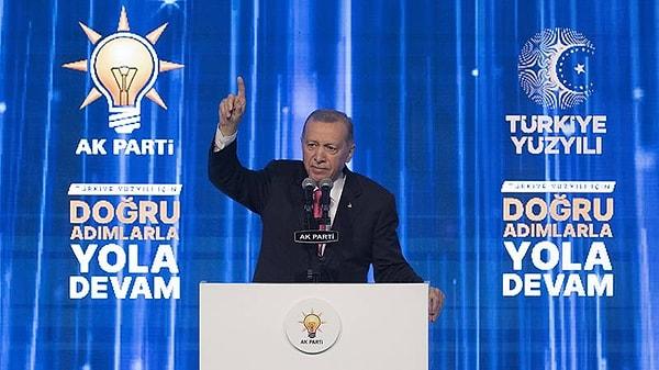 Cumhurbaşkanı Erdoğan, partisinin milletvekili adaylarını tanıttığı toplantıda seçim beyannamesini ve vaatlerini de açıkladı.