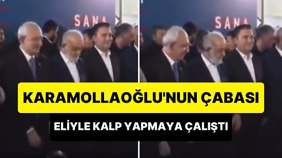 Temel Karamollaoğlu'nun Eliyle Kalp Yapmaya Çalışıp Yapamayınca Vazgeçtiği Anlar