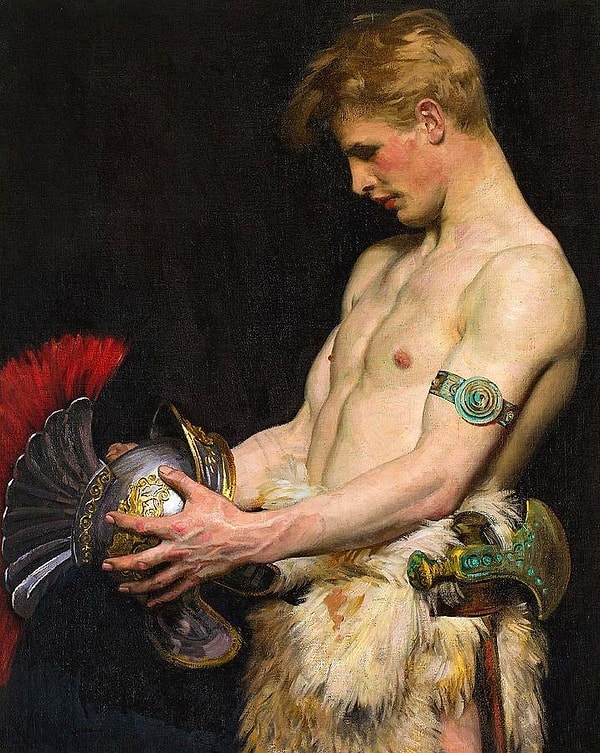 13. Германский воин, смотрящий на римский шлем, Осмар Шиндлер (1902)