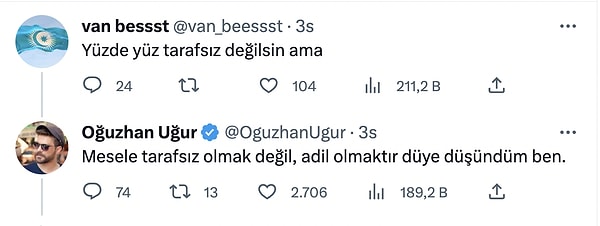 Bu arada Oğuzhan Uğur'a çeşitli tepkiler de geldi, kendisi de cevabını esirgemedi.