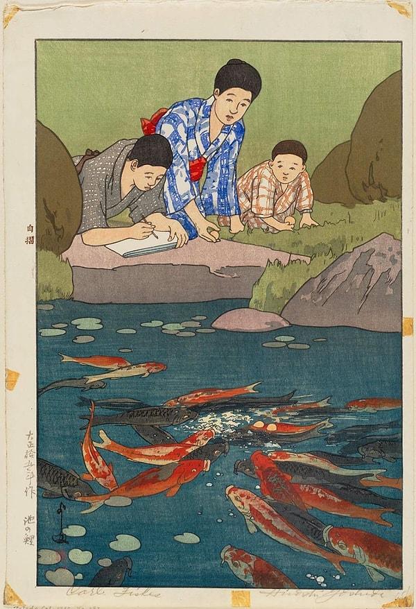 2. Carp in a Pond, Hiroshi Yoshida (1926)