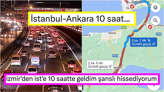 Bayram Dönüşü Trafik Felç Oldu! Saatlerini Trafikte Harcayanlar Sosyal Medyada İsyan Etti