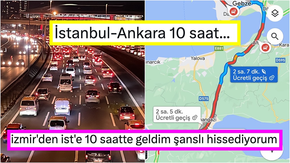 Bayram Dönüşü Trafik Felç Oldu! Saatlerini Trafikte Harcayanlar Sosyal Medyada İsyan Etti