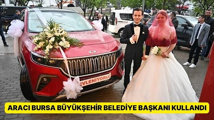 Togg Gelin Arabası Oldu: Aracı, Bursa Büyükşehir Belediye Başkanı Alinur Aktaş Kullandı