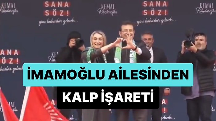 Ekrem İmamoğlu ve Dilek İmamoğlu Birlikte Ellerini Birleştirerek Kalp İşareti Yaptılar