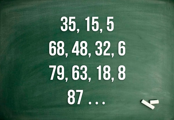 1. Как должна продолжаться последовательность, начинающаяся с 87?